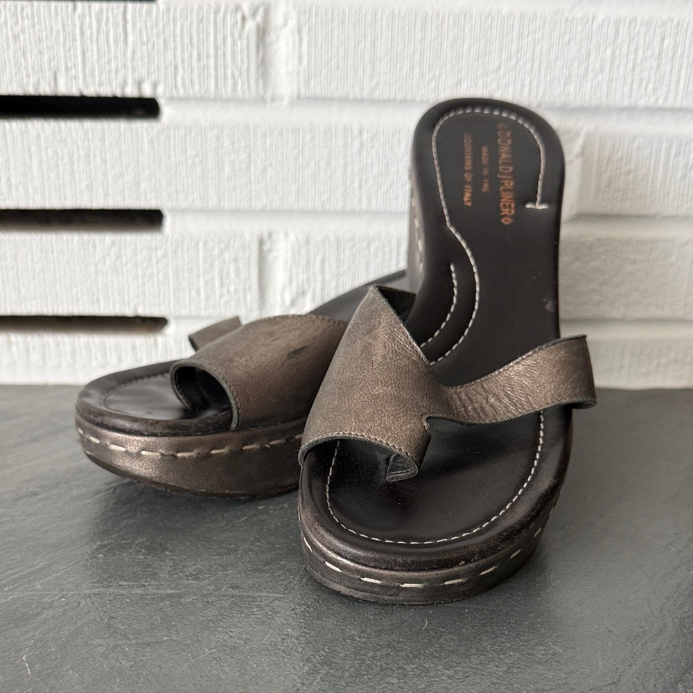 Donald J. Pliner Dark Brown Boho Leather Mules